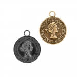 Mündi/medaljonitaoline riputis aasaga, kuninganna reljeefiga 25mm