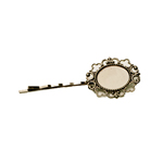 Bobby Pin with Lacey Oval Plate, 65 x 25 mm