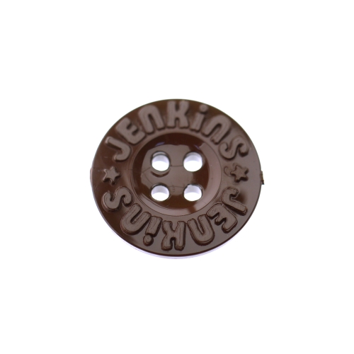 Kirjamustriga, kausjas, nelja auguga plastiknööp, 18mm, 28L