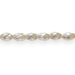 Rice-shaped glass beads with twist pattern, 9x6mm