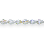 Teardrop-shaped faceted glass beads, Jablonex (Czech), 10x7mm