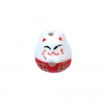 Cat-Shaped Painted Ceramic Beads 15mm