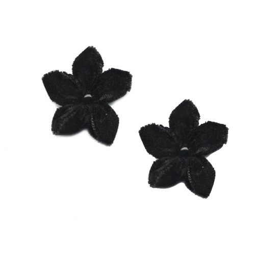 Õmmeldav Aplikatsioon; Sametist, pärliga lillede paar/ Embroidered Iron-On Patch; Flower 3cm x 2