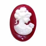 Colourful Resin Cameo 32x22mm