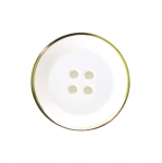 Kuldse äärega, nelja auguga plastiknööp ø28 mm, suurus: 44L