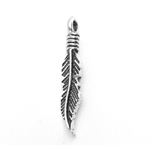 Metal Feather Charm / 30 x 5mm