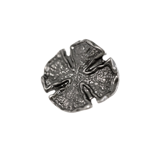 Lillekujuline, lopergune, krobeline, kannaga metallnööp, 18mm/28L