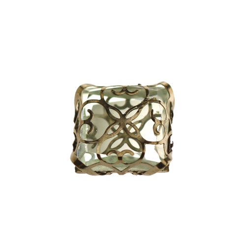 Kandiline, pitsiline metallnööp, keskelt klaasist kannaga nööp, 22mm, 34L
