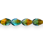 Oval-shaped faceted glass beads, 14x10mm