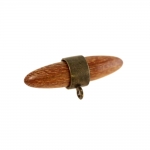 Piklik, ovaalne, puidust, metallümbrise- ja kannaga pöör/nööp, 40x12 mm, nööbi mõõt: 50L