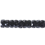 Cylinder-shaped faceted glass beads, 6x3mm