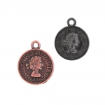 Mündi/medaljonitaoline riputis aasaga, kuninganna reljeefiga 18mm
