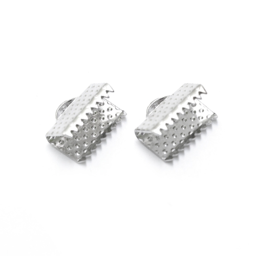Cord End C-Crimp, Dimple Pattern; 2pc, 16 x 7mm