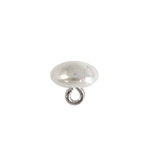 Pärlmutter või must, kumera pinnaga, metallkannaga plastiknööp, 12mm, 18L