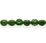 Round irregularly-shaped glass beads with pattern, 10x8mm