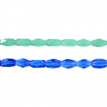 Oval-shaped faceted glass beads, 12x7mm