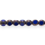 Traditional Czech round glass beads with gold coating and flat faces, Jablonex, 6mm