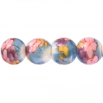 Floral Rounded Porcelain Beads 10mm