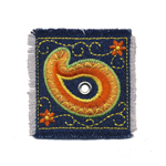 Embroidered Iron-On Patch; Colourful Design, 6 x 6 cm
