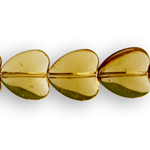 Heart-shaped glass beads, 12mm