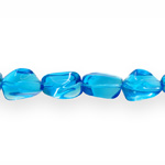 Sea stone-shaped glass beads, 14.5x9mm
