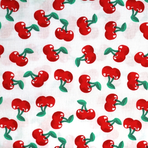 Kirssidega, puuvillane kangas, Poplin Print, 150cm, KC0111