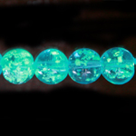 Round glow-in-the-dark glass beads, 12mm