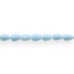Teardrop-shaped smooth glass beads, 7x5mm