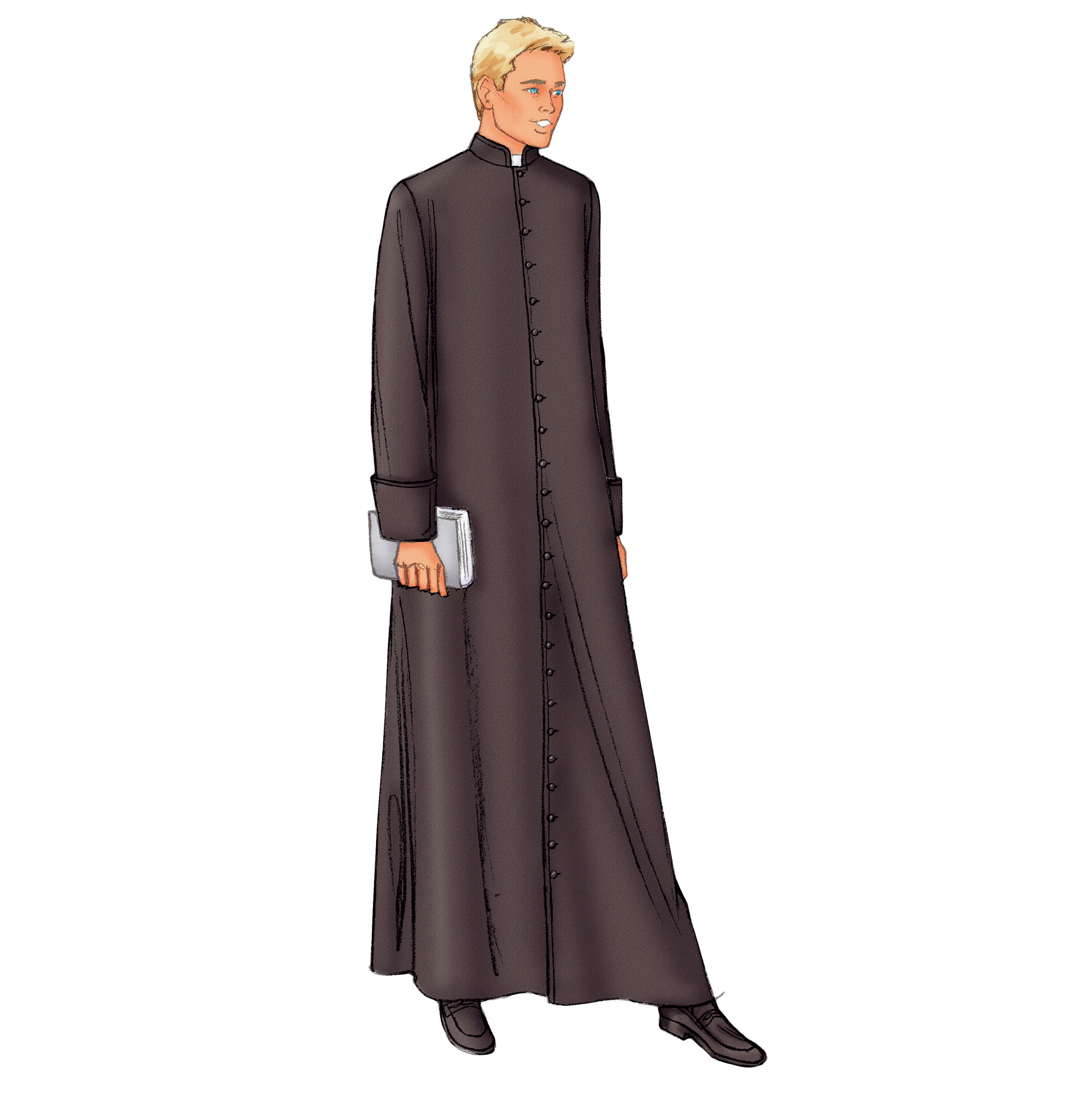 Подрясник. Подрясник мужской. Матрица подрясник. Black, Double-breasted clergyman’s Robe. Costume Canvas,.