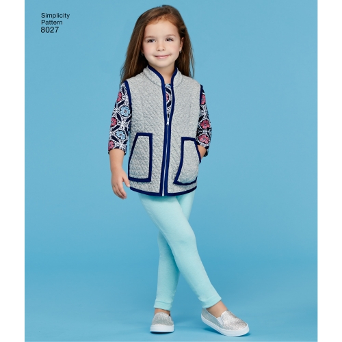 Laste ja tüdrukute spordiriiete lõiked, Simplicity Pattern #8027 