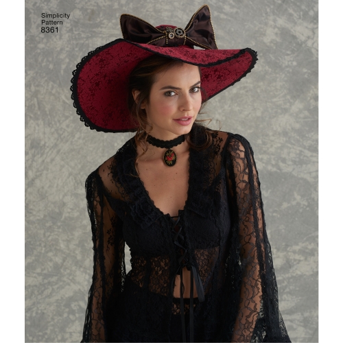 Hats in Three Sizes: S (52cm/21`), M (56cm/22`), L (58cm/23`), suurused: A (S-M-L), Simplicity Pattern #8361 