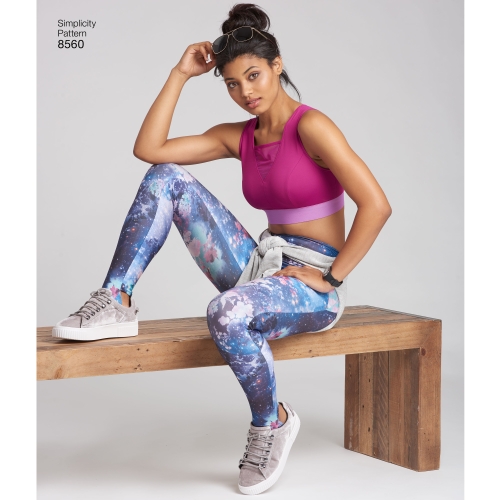 Naiste trikoo-spordirinnahoidjad, suurused: A (30A-44G), Simplicity Pattern # 8560 