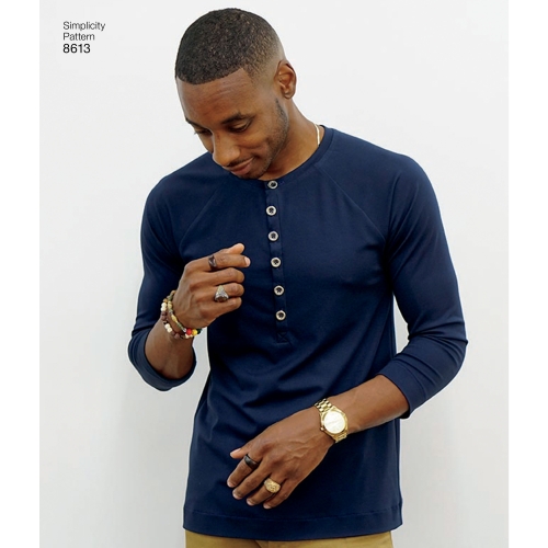 Meeste trikoo topp by Mimi G, suurused: A (XS-S-M-L-XL), Simplicity Pattern #8613 