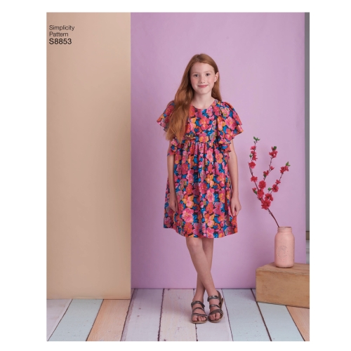 Laste ja tüdrukute kleit, Simplicity Pattern #S8853 