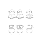 Simplicity Sewing Pattern Babies` Romper, SS9557AA (XXS-XS-S-M-L) 