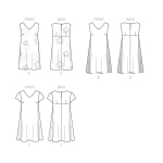 Выкройка: Misses` Pullover V-Neck Dresses, Butterick B6317 