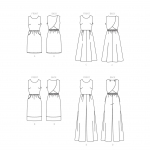 Выкройка: Misses` Open-Back, Tulip-Detail Dresses and Jumpsuit, Butterick B6351 