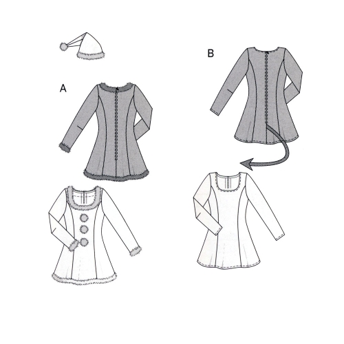 Kuradiplika, Õde ja Jõulutibi, Lõiked suurustele (Eur Sizes) Nr. 34-44  / Miss Claus & Devil Lady / Burda 2464 