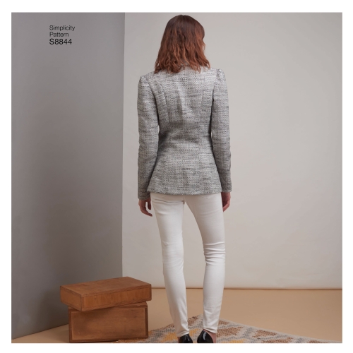Naiste ja väikesekasvuliste Petite-naiste voodrita bleiser,Simplicity Pattern #S 8844 