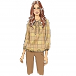 Sewing Pattern: Misses` Gathered Tops and Tunics with Neck Ties, Butterick B6378 