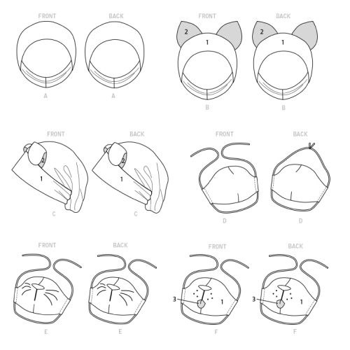 Simplicity Sewing pattern S9305 CHILDREN`S ACCESSORIES, SS9305A, Sizes: A (S-M-L) 