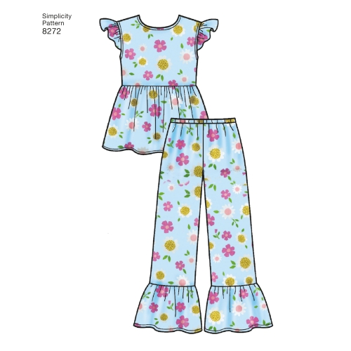 Laste ja tüdrukute magamisriietus ja hommikumantel, Simplicity Pattern #8272 