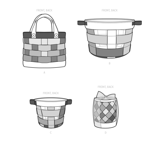 Simplicity Sewing Pattern S9623 FABRIC BASKETS BY CARLA REISS DESIGN, SS9623OS 