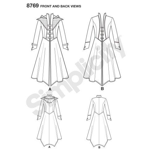 Naiste kostüüm mantlid, Simplicity Pattern #8769 