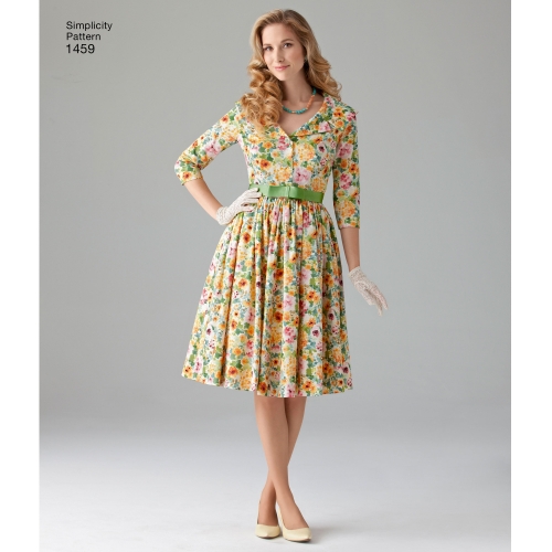 Naiste ja Petite-naiste 1950`ndate vintage kleit, Simplicity Pattern #1459 