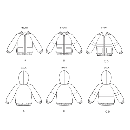 Laste ja tüdrukutetrikoo Hooded jakk, Simplicity Pattern #S8999 