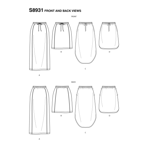 Trikooseelikud, suurused: XXS-XS-S-M-L-XL-XXL, Simplicity Pattern #S8931 
