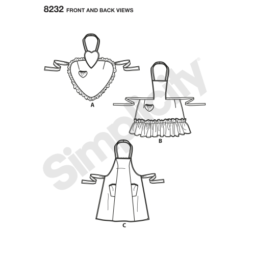 1940`ndate vintage põlled, suurused: A (S-M-L), Simplicity Pattern #8232 