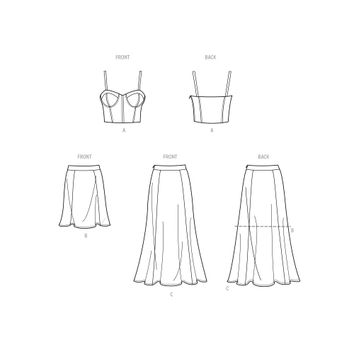 Simplicity lõikekomplekt S9894 MISSES` AND WOMEN`S TOP AND SKIRT IN TWO LENGTHS 