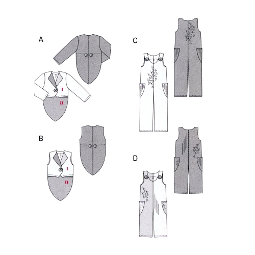 Klounid, Lõiked suurustele (Eur Sizes) Naised: 36(S)-54(XXL) ja mehed 44(S)-60(XXL)  / Clowns / Burda 2477 
